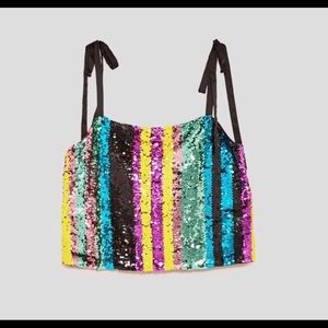 ZARA sequin crop top